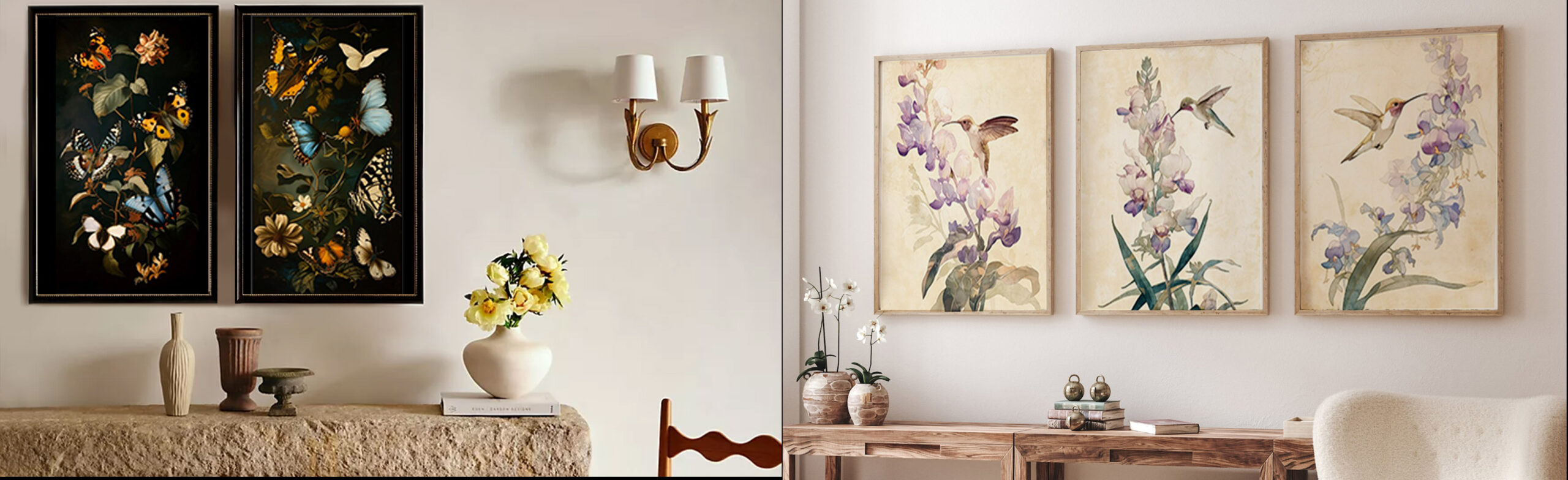 birds and butterflies